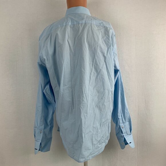 Untuckit Shirt Mens Size L Blue Button Up Long Sleeve Wrinkle Free - Picture 3 of 5